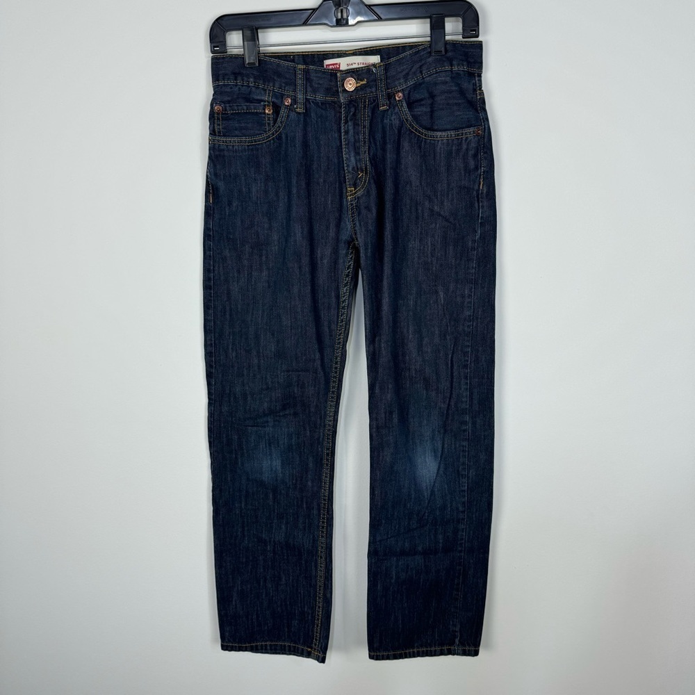 Levi's 514 dark wash straight leg denim jeans 28x28